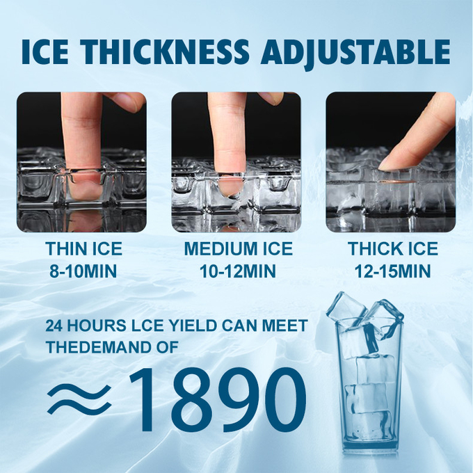 스테인레스 강 ABS 얼음 생성 장치 기계 90 킬로그램 상업적 얼음 제빙기 4