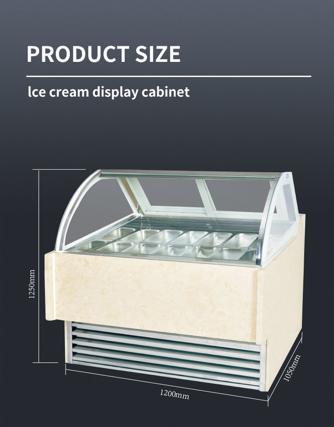 내각을 담그는 상업적인 아이스크림 화면 장치 50-60hz Gelato 5