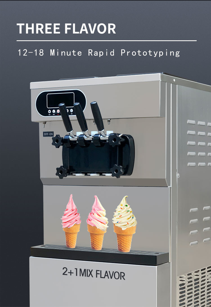 36l 탁상 상업적인 연약한 서브 아이스크림 기계 3 풍미 아이스크림 콘 제작자 7